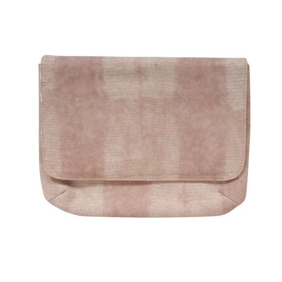KG Kurt Geiger Womens Pink Embossed Snake Skin Travel Pouch Bag Folder File - Picture 1 of 12